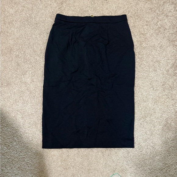 Catherine Malandrino Black Pencil Skirt w/ Gold Zipper | Size 10 - Picture 3 of 6